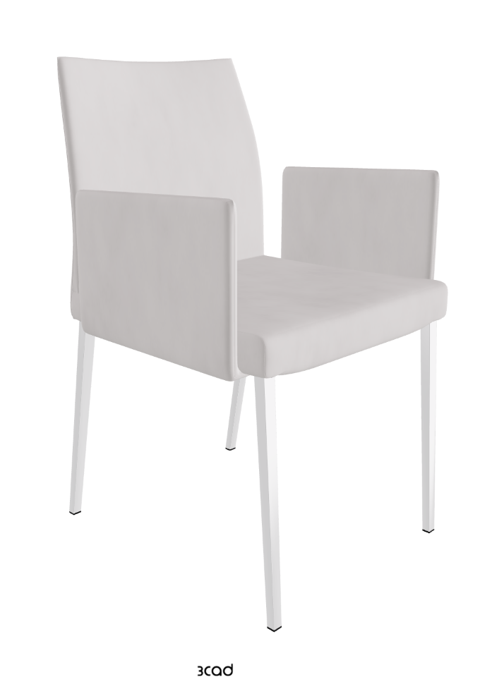 Anna Dining Armchair_Chrome_Micro Nubuk:_White