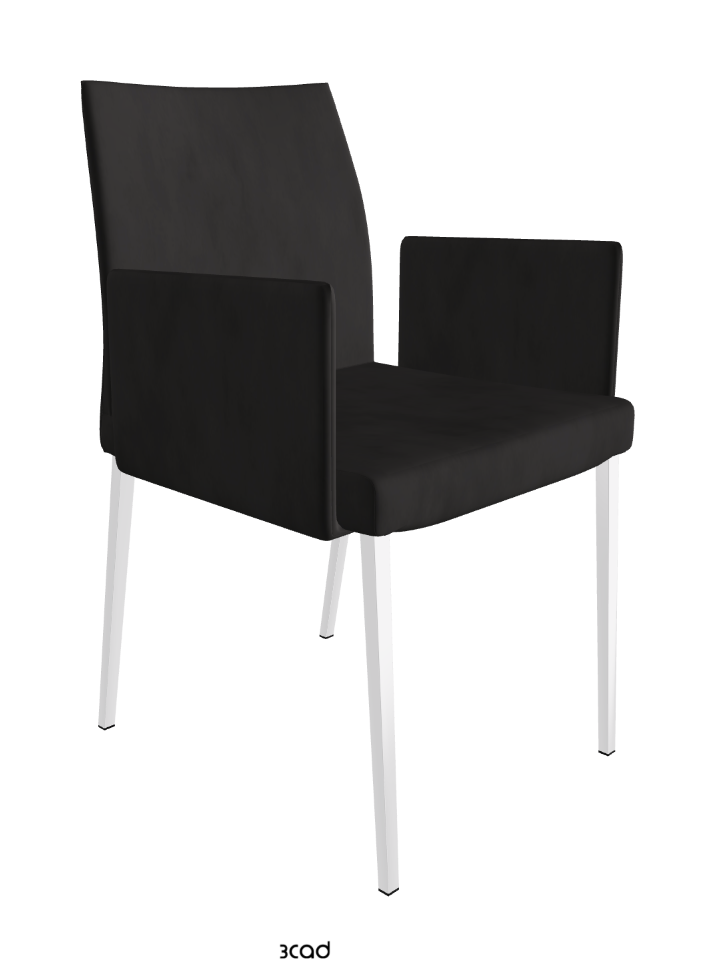 Anna Dining Armchair_Chrome_Micro Nubuk:_Charcoal