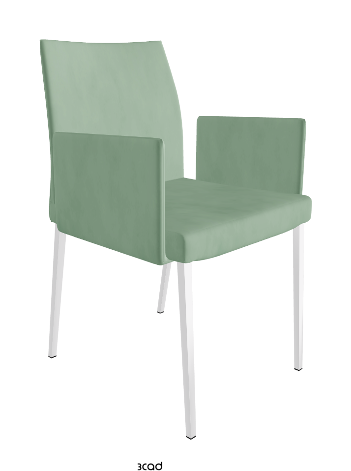 Anna Dining Armchair_Chrome_Micro Nubuk:_Mint