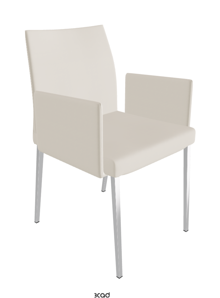 Anna Dining Armchair_Black Chrome_Glove Soft Leather-_Ecru