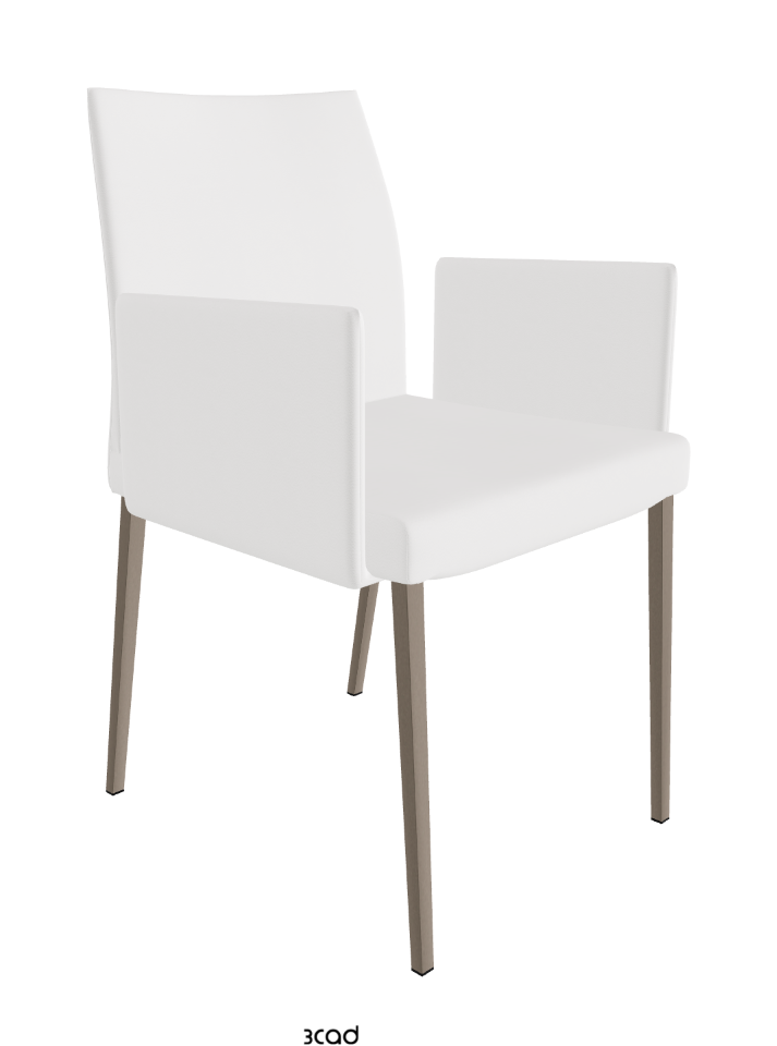 Anna Dining Armchair_Titanium Embossed_Synthetic Leather_Bianco