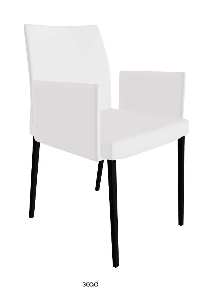 Anna Dining Armchair_Matt Black_Synthetic Leather_Bianco