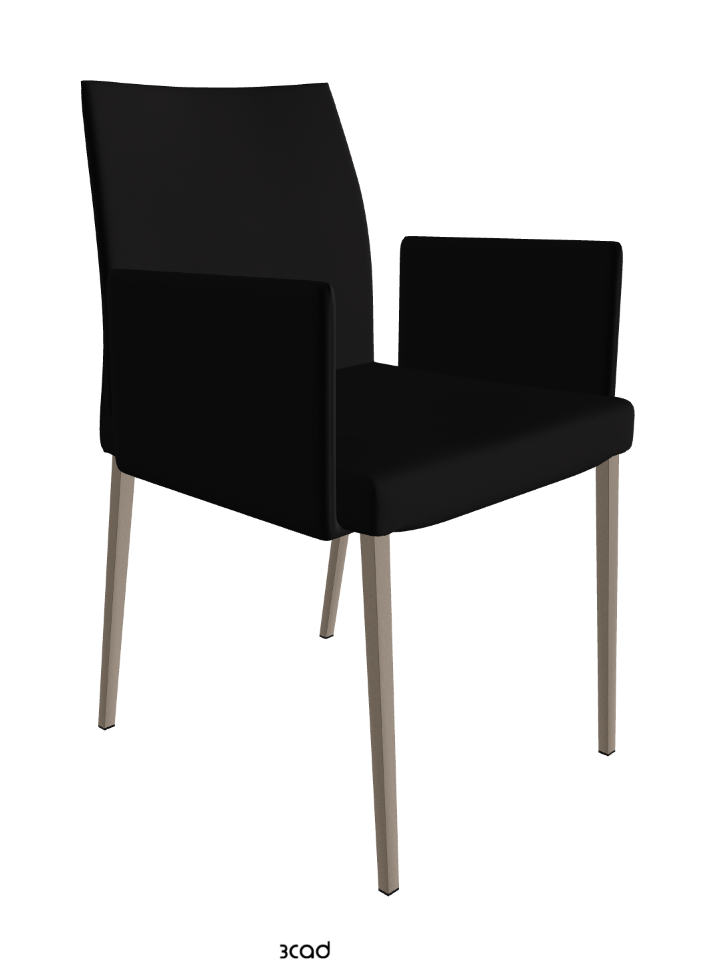 Anna Dining Armchair_Titanium Embossed_Synthetic Leather_Nero