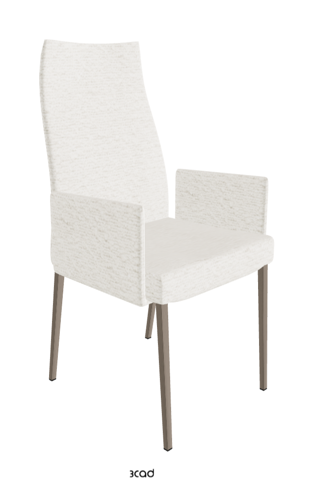 Anna High Back Dining Armchair_Titanium Embossed_Fabric_B240
