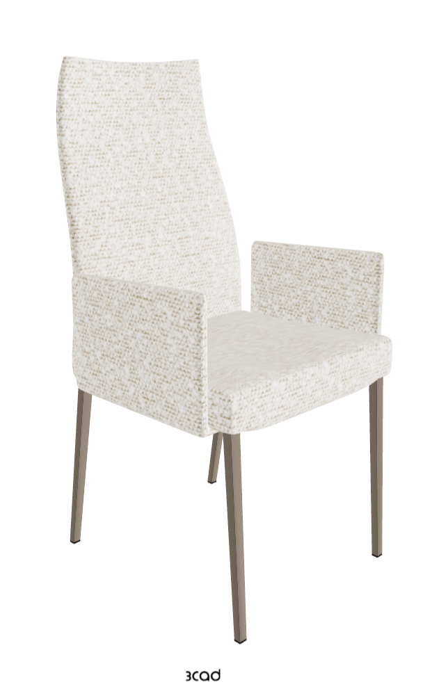 Anna High Back Dining Armchair_Titanium Embossed_Fabric_B241