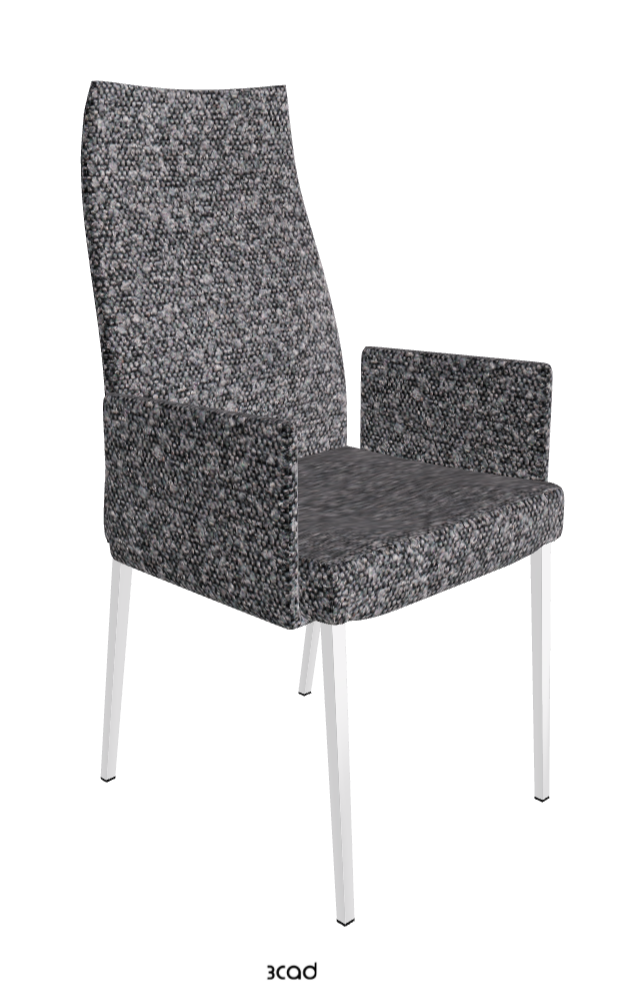 Anna High Back Dining Armchair_Chrome_Fabric:_B244