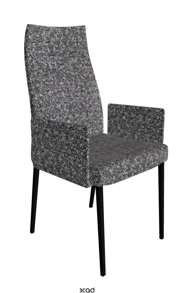 Anna High Back Dining Armchair_Matt Black_Fabric_B244