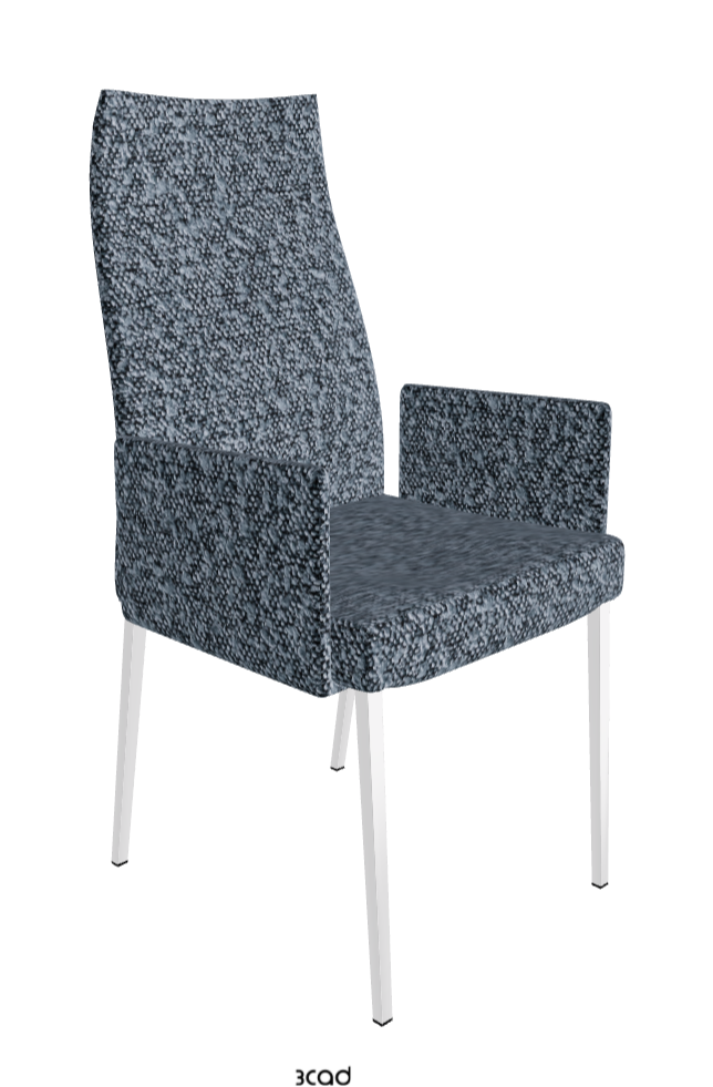 Anna High Back Dining Armchair_Chrome_Fabric:_B245