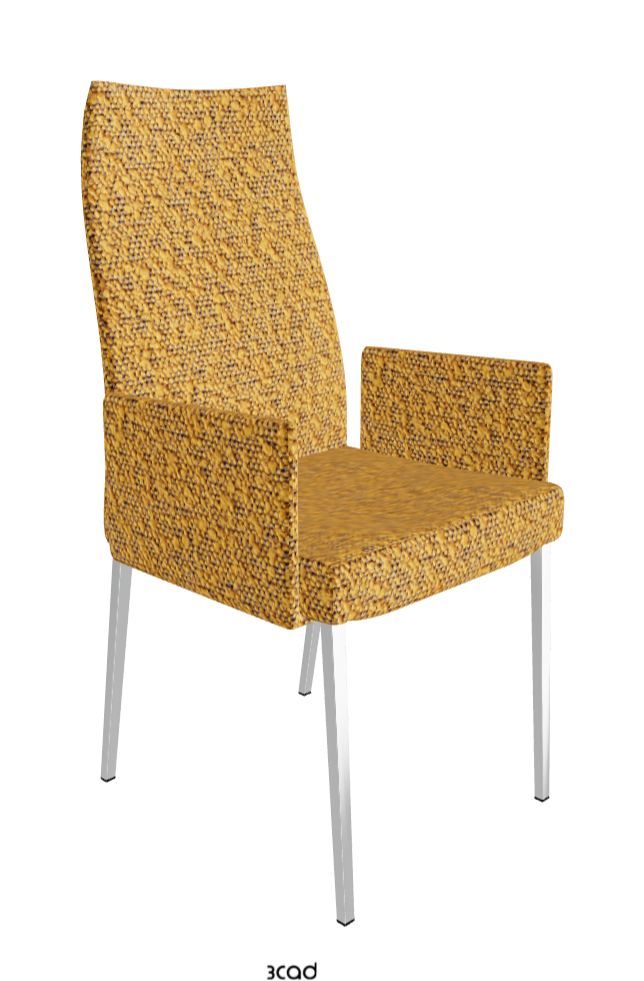 Anna High Back Dining Armchair_Black Chrome_Fabric-_B247
