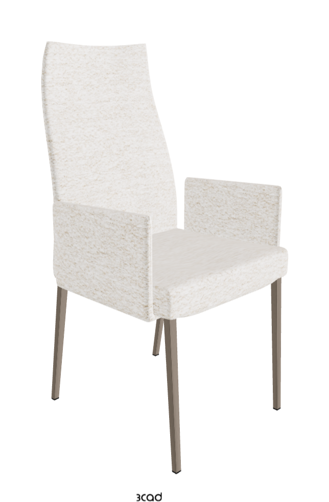 Anna High Back Dining Armchair_Titanium Embossed_Fabric_B730