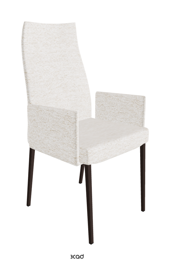 Anna High Back Dining Armchair_Matt Black_Fabric_B730