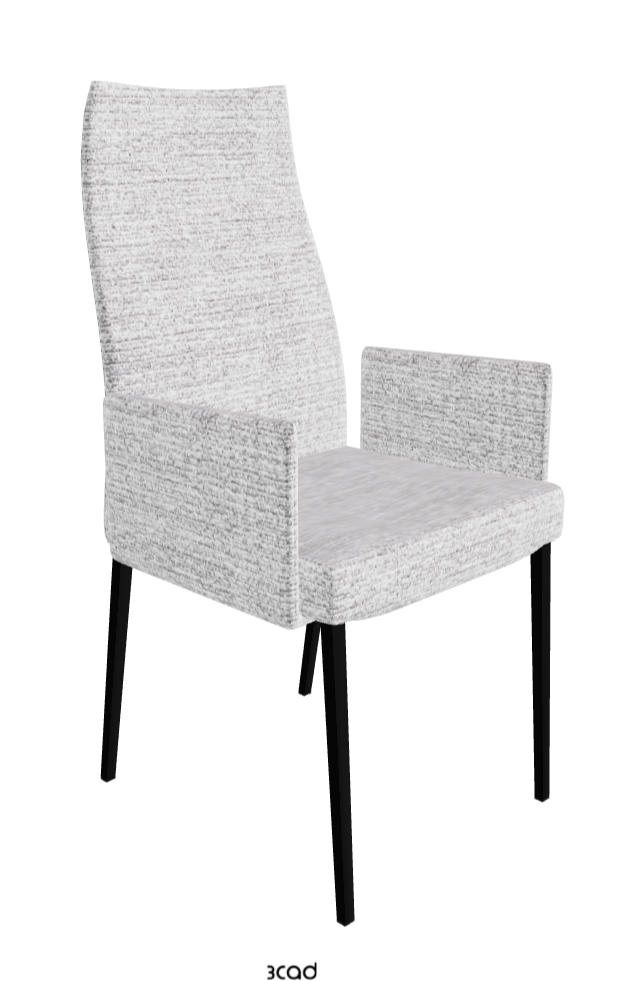 Anna High Back Dining Armchair_Matt Black_Fabric_B810