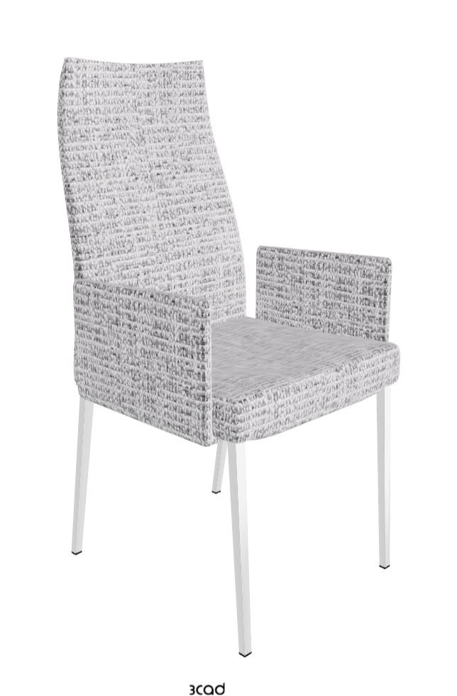 Anna High Back Dining Armchair_Chrome_Fabric:_B811