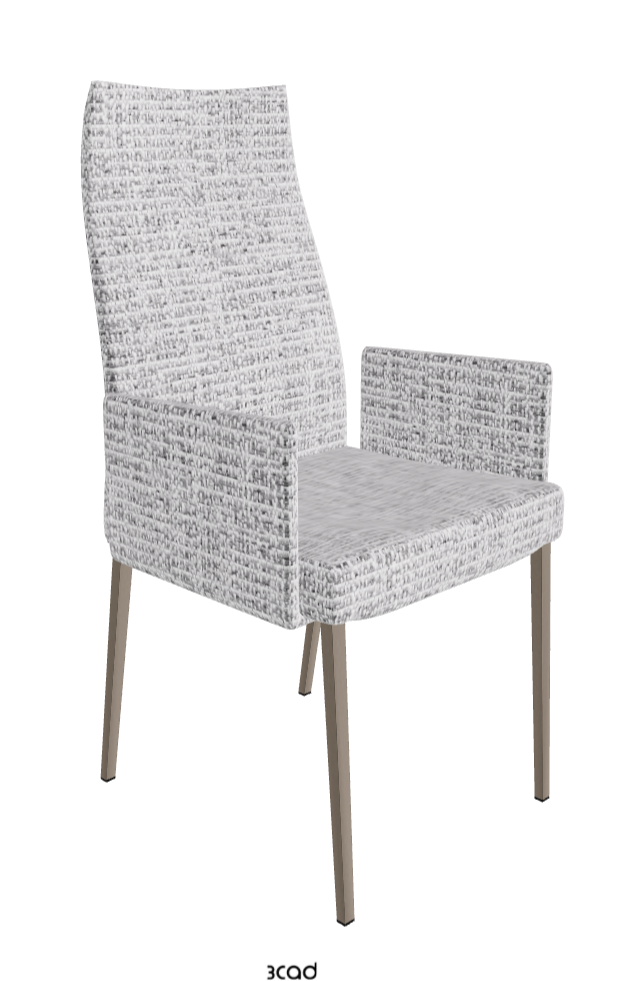 Anna High Back Dining Armchair_Titanium Embossed_Fabric_B811
