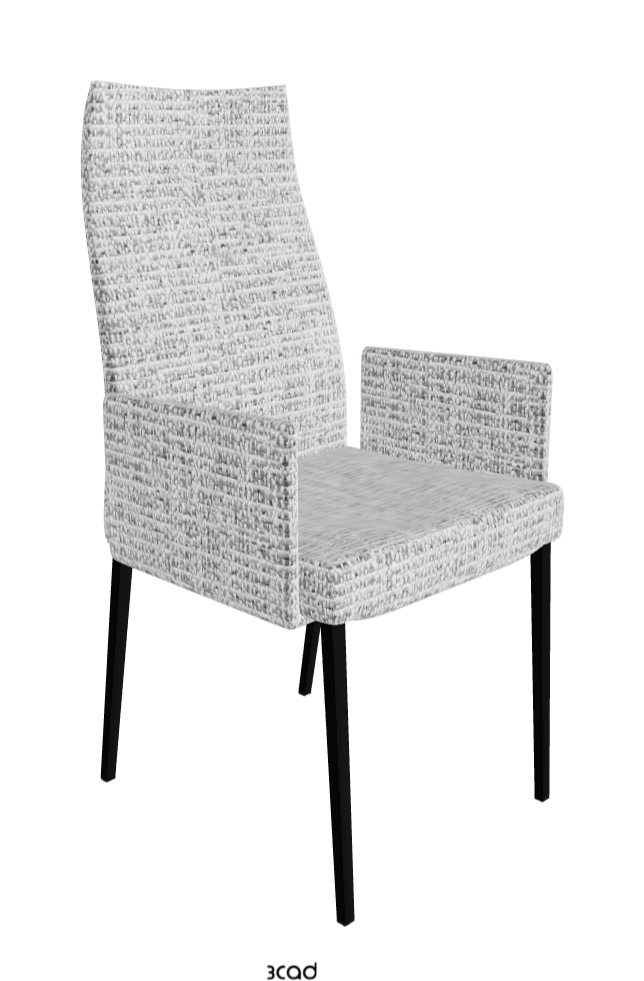 Anna High Back Dining Armchair_Matt Black_Fabric_B811