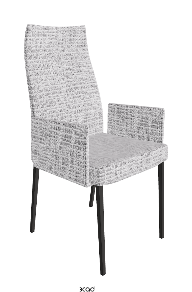 Anna High Back Dining Armchair_Matt Graphite_Fabric_B811