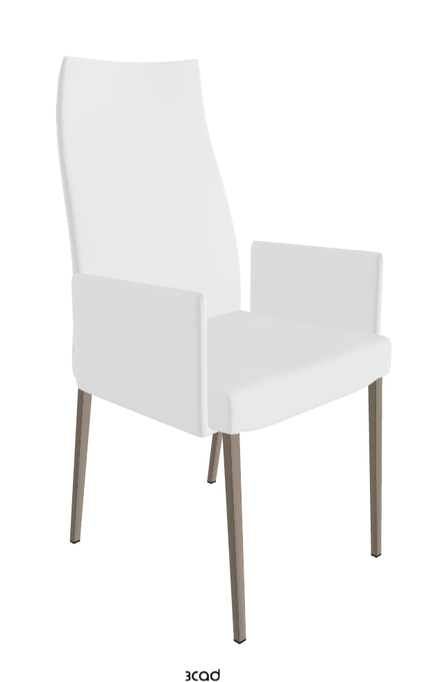 Anna High Back Dining Armchair_Titanium Embossed_Fabric_B920