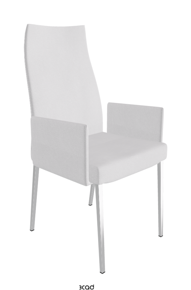 Anna High Back Dining Armchair_Black Chrome_Fabric-_B921