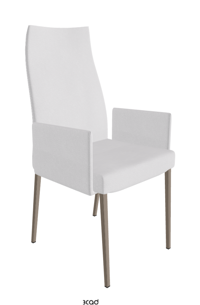 Anna High Back Dining Armchair_Titanium Embossed_Fabric_B921