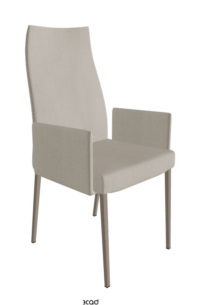 Anna High Back Dining Armchair_Titanium Embossed_Fabric_B924