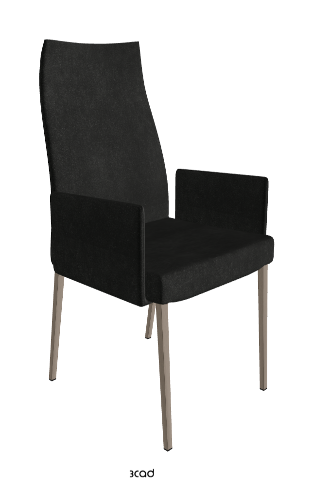 Anna High Back Dining Armchair_Titanium Embossed_Fabric_B932