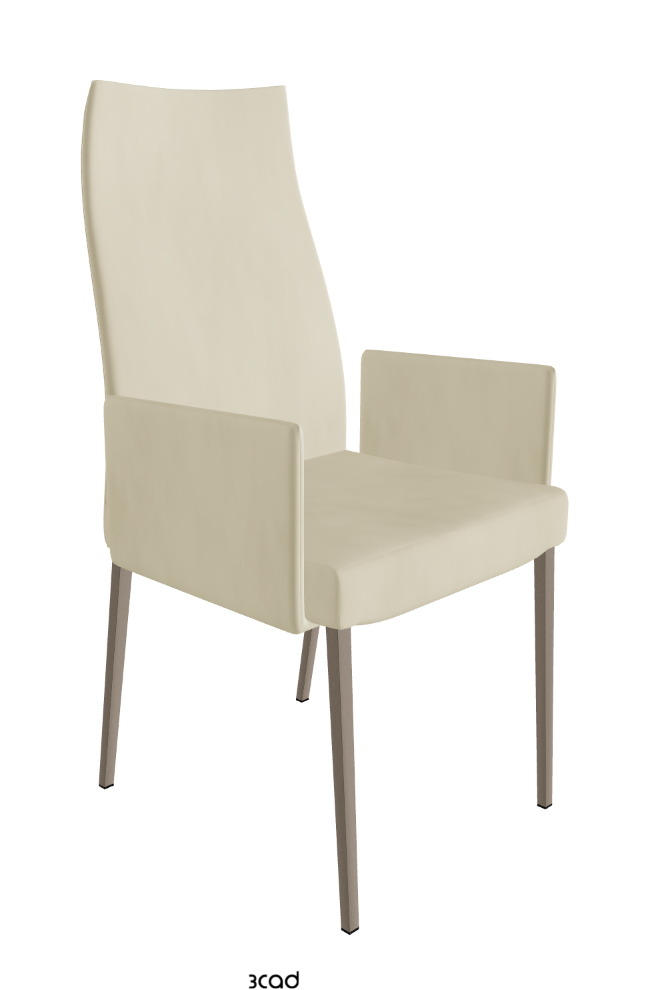Anna High Back Dining Armchair_Titanium Embossed_Micro Nubuk_Beige