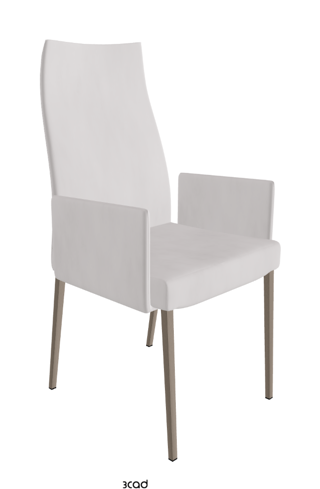 Anna High Back Dining Armchair_Titanium Embossed_Micro Nubuk_White