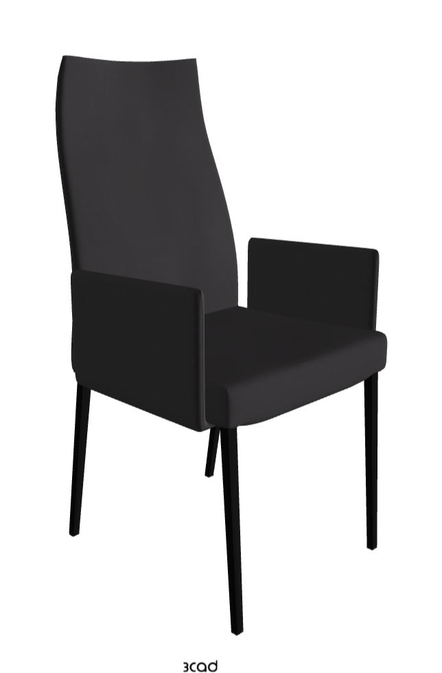 Anna High Back Dining Armchair_Matt Black_Glove Soft Leather_Hornet