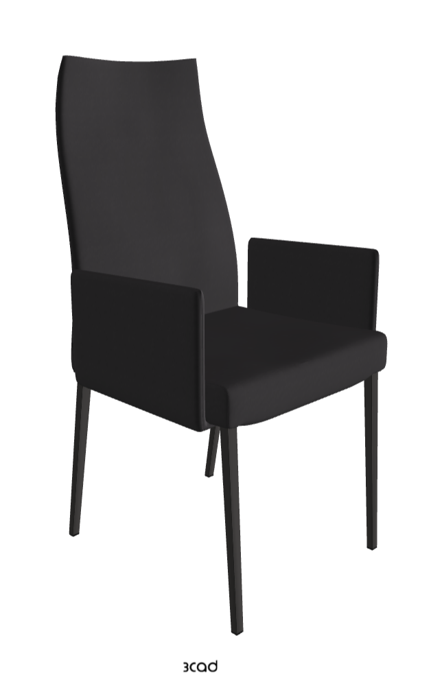 Anna High Back Dining Armchair_Matt Graphite_Glove Soft Leather_Hornet