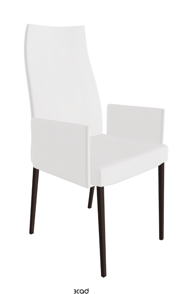 Anna High Back Dining Armchair_Bronze Embossed_Synthetic Leather_Bianco