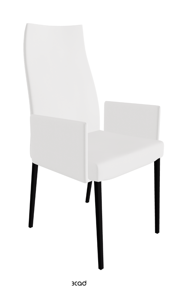 Anna High Back Dining Armchair_Matt Black_Synthetic Leather_Bianco