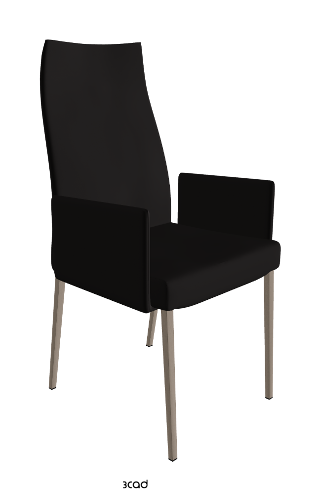 Anna High Back Dining Armchair_Titanium Embossed_Synthetic Leather_Moka