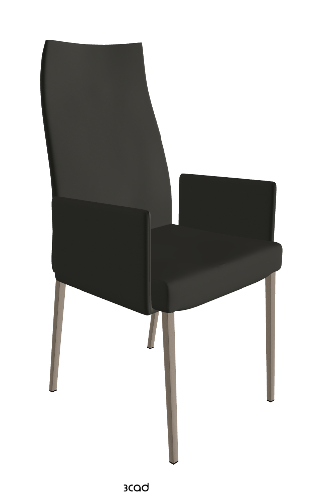 Anna High Back Dining Armchair_Titanium Embossed_Synthetic Leather_London