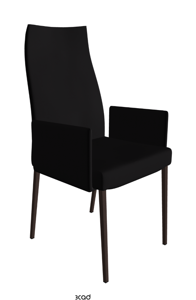 Anna High Back Dining Armchair_Bronze Embossed_Synthetic Leather_Nero