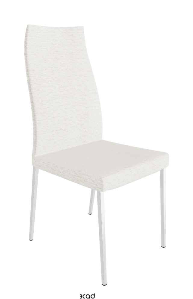 Anna High Back Dining Chair_Chrome_Fabric:_B240
