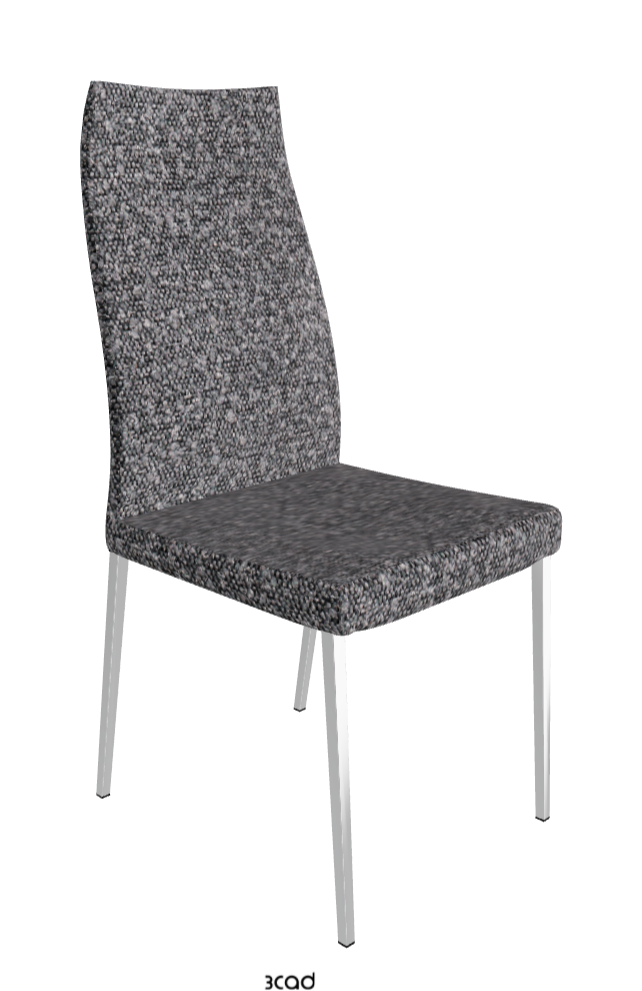 Anna High Back Dining Chair_Black Chrome_Fabric-_B244
