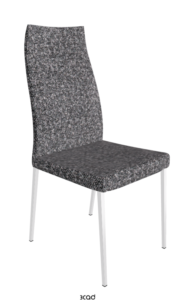 Anna High Back Dining Chair_Chrome_Fabric:_B244