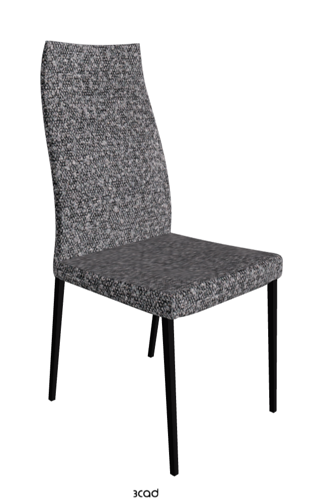 Anna High Back Dining Chair_Matt Black_Fabric_B244