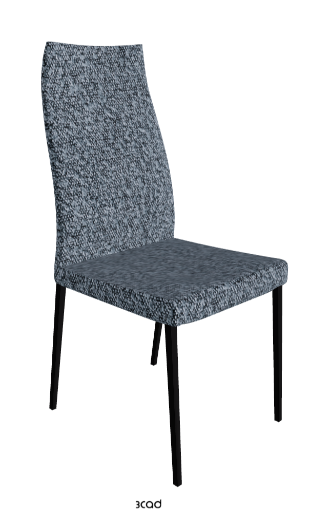 Anna High Back Dining Chair_Matt Black_Fabric_B245