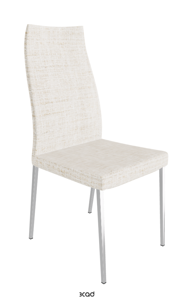 Anna High Back Dining Chair_Black Chrome_Fabric-_B610
