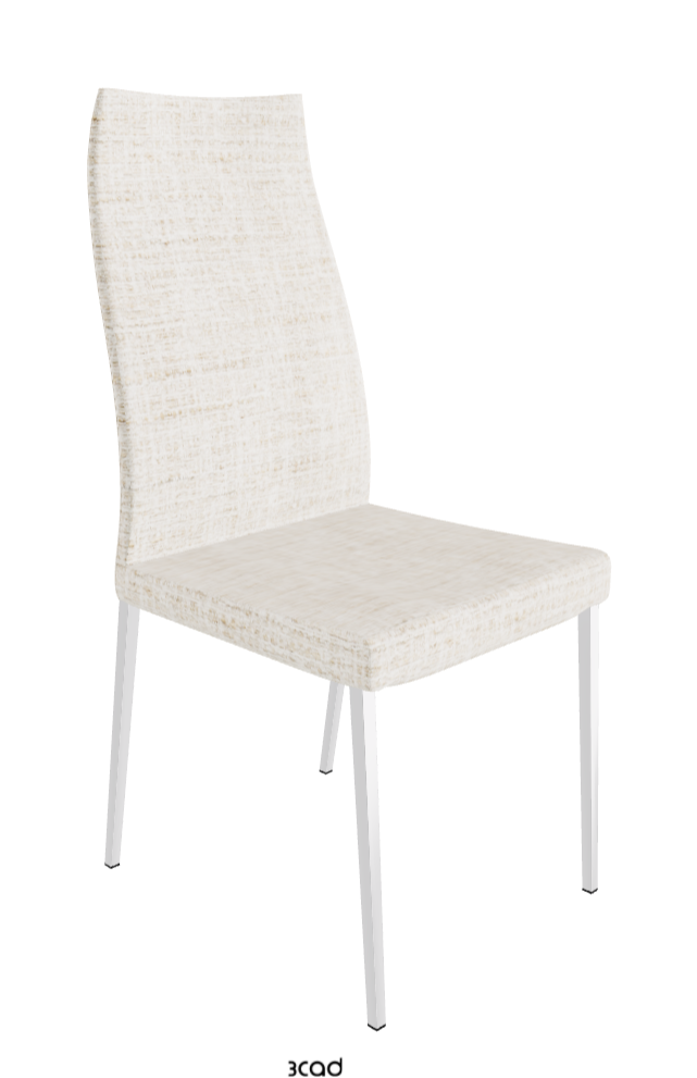 Anna High Back Dining Chair_Chrome_Fabric:_B610