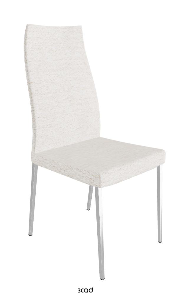 Anna High Back Dining Chair_Black Chrome_Fabric-_B730