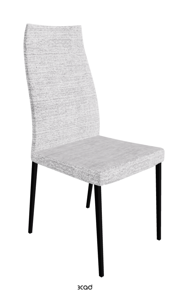 Anna High Back Dining Chair_Matt Black_Fabric_B810