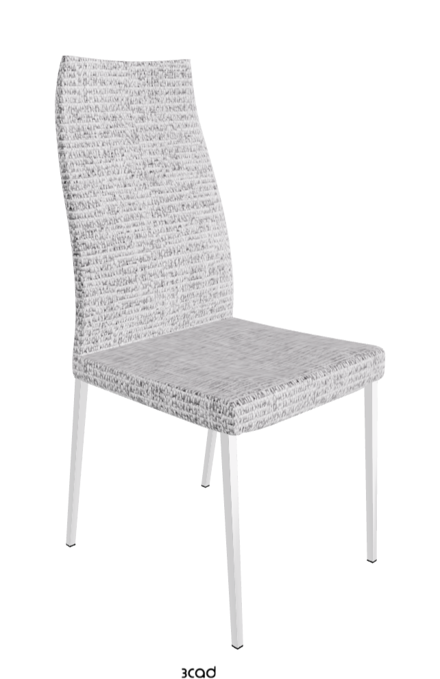 Anna High Back Dining Chair_Chrome_Fabric:_B811