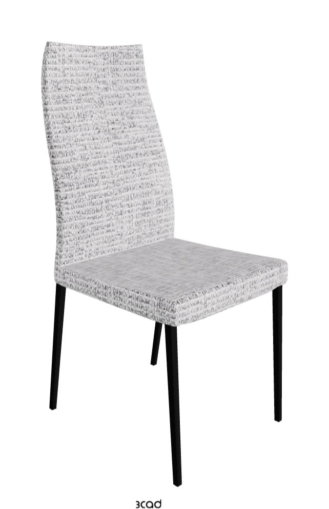 Anna High Back Dining Chair_Matt Black_Fabric_B811