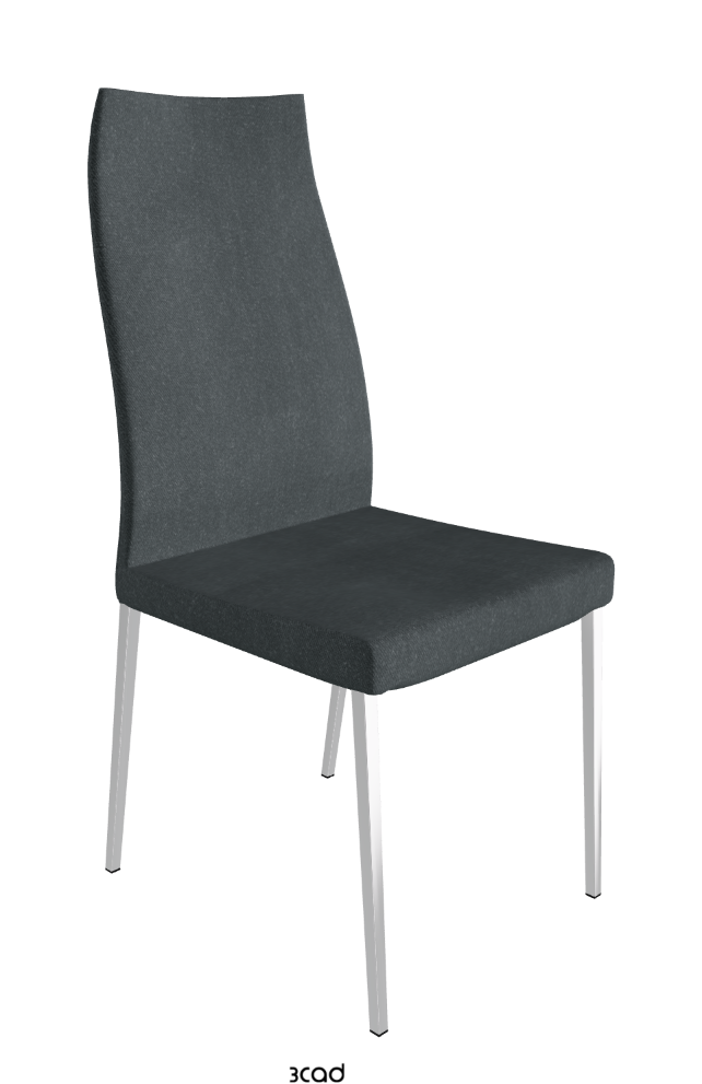 Anna High Back Dining Chair_Black Chrome_Fabric-_B927