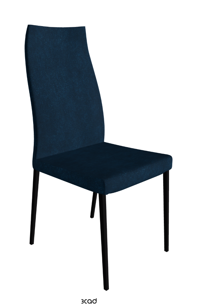 Anna High Back Dining Chair_Matt Black_Fabric_B929