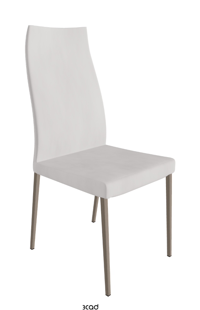 Anna High Back Dining Chair_Titanium Embossed_Micro Nubuk_White