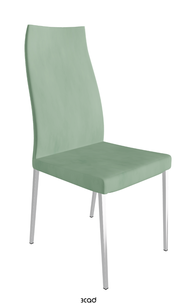 Anna High Back Dining Chair_Black Chrome_Micro Nubuk-_Mint