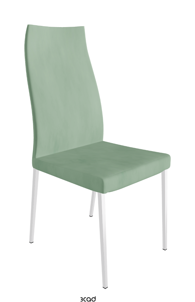 Anna High Back Dining Chair_Chrome_Micro Nubuk:_Mint